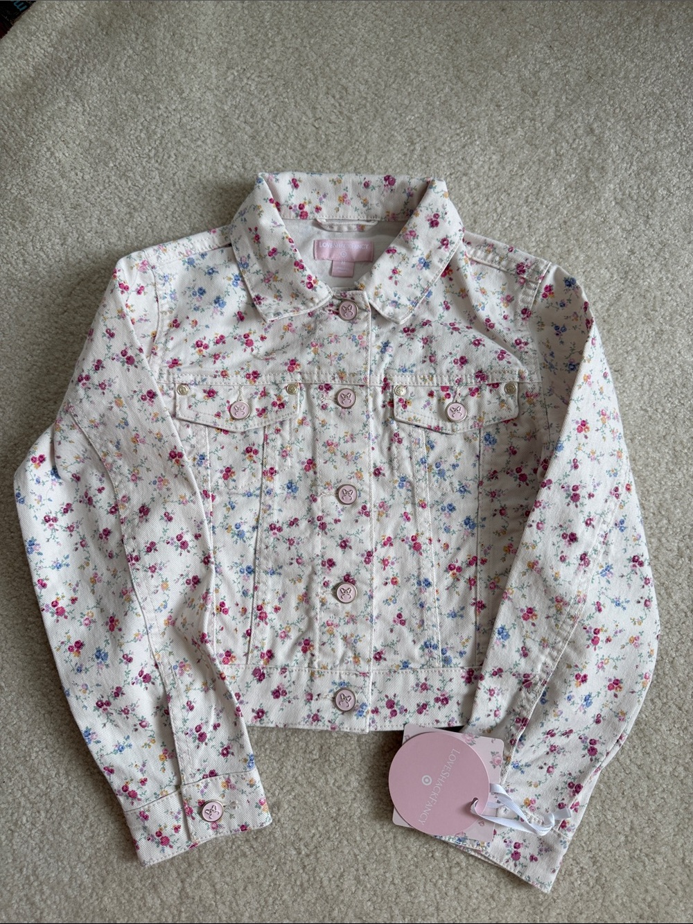 LoveShackFancy x Target Grace Sunrise Patchwork Denim Jacket